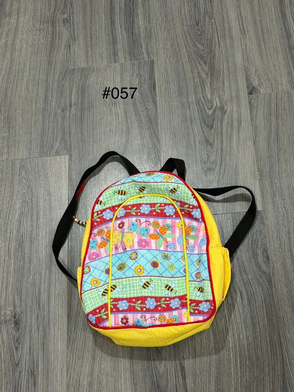 Yellow Floral & Bee Pattern Kids Small Backpack